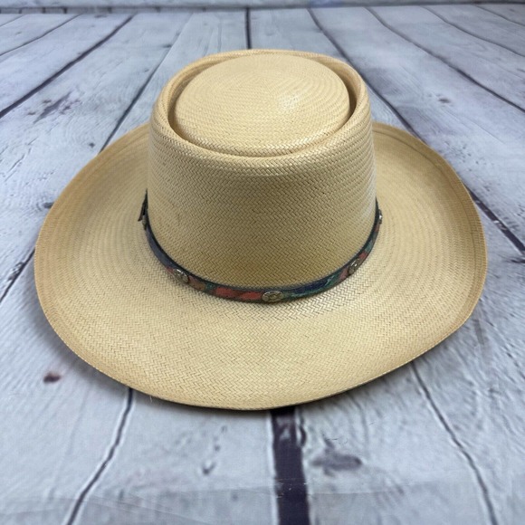 Resistol Fandango Vinylcote Men’s Cream Oval Cowboy Western Straw Hat Sz 7 - Picture 5 of 13